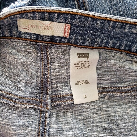 Levi's Denim Raw Hem Button Front Mini Skirt - Picture 5 of 6